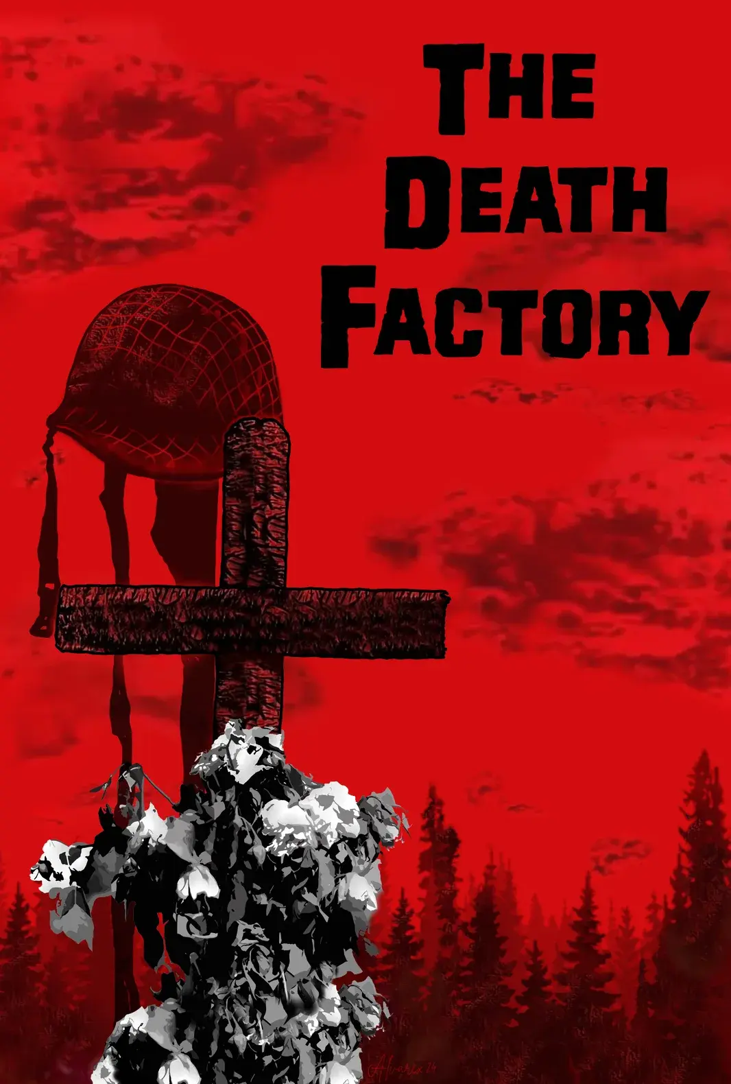 Cover artwork for the screenplay The Death Factory, by Timothy Aaron Hastings.