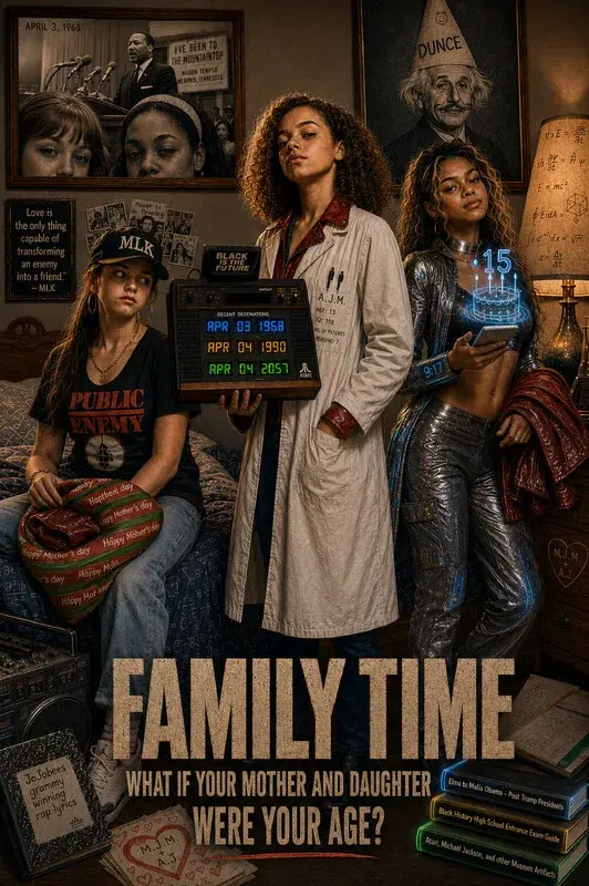 Cover artwork for the screenplay Family Time, by Kamal A.D. Williams.