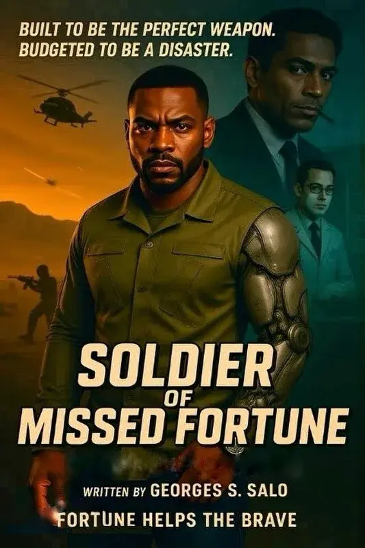 Cover artwork for the screenplay Soldier Of Missed Fortune, by Georges Simon Salo.